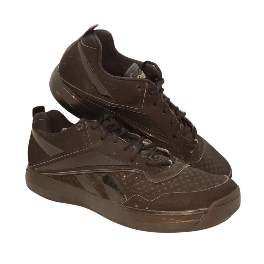 Reebok JumpTone Men's Black Leather Sneakers - Size 10.5
